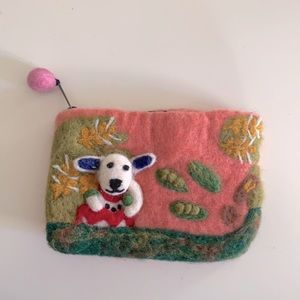 Hand felted zip purse
